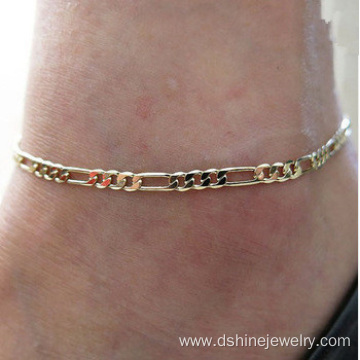 Gold Plated Metal Chain Ankle Jewelry Cutomized Designs